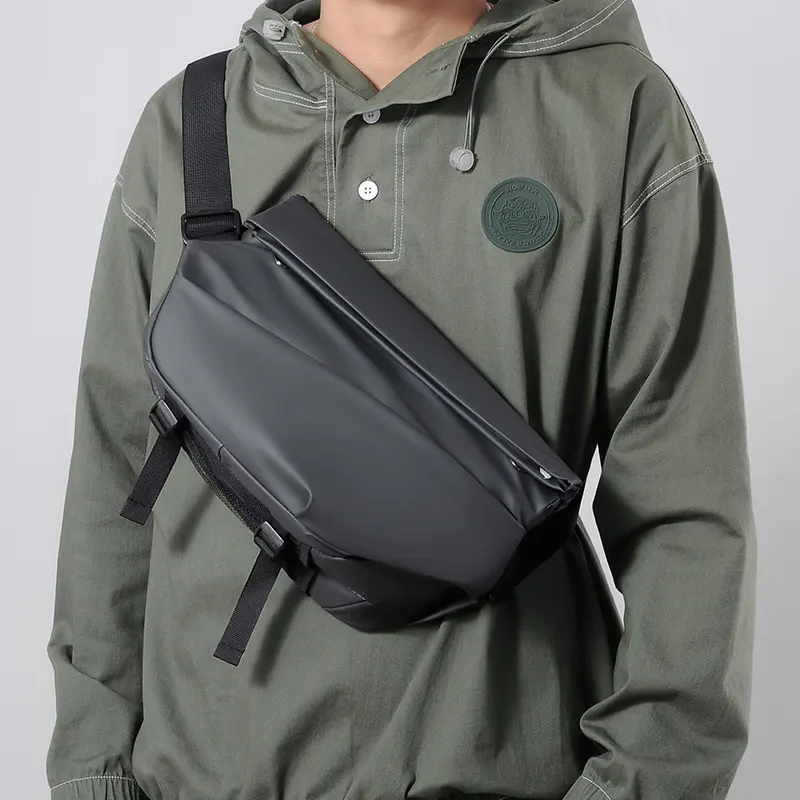 Functional Crossbody Bag Men Cool Motorcycle Sling Backpack Shoulder