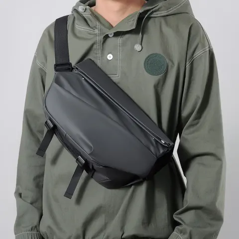 Functional Crossbody Bag Men Cool Motorcycle Sling Backpack Shoulder