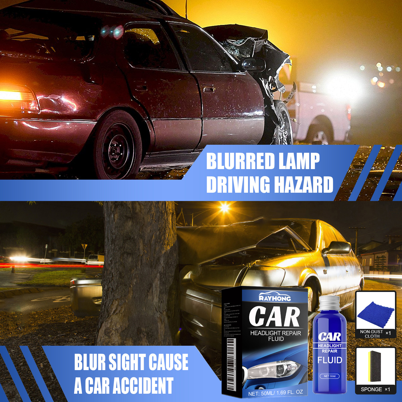 Rayhong Car Light Refurbishing And Repair Kit Car Light Coating Refurbishing And Repair Agent, Car Headlight Repair Liquid 2