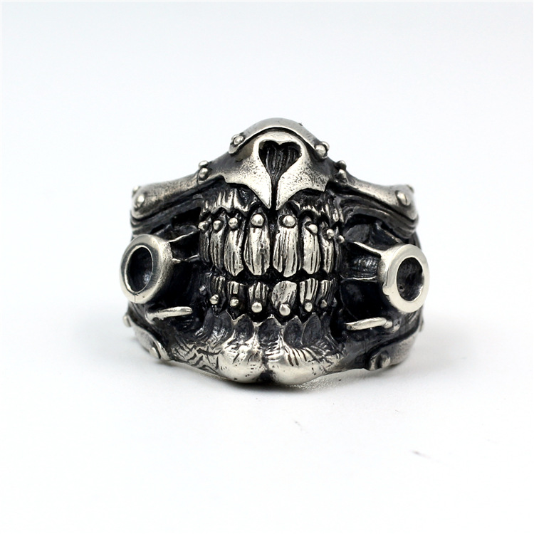 Title 3, Mad Max Undead Old Joe Mask Ring 925 Sterling S...