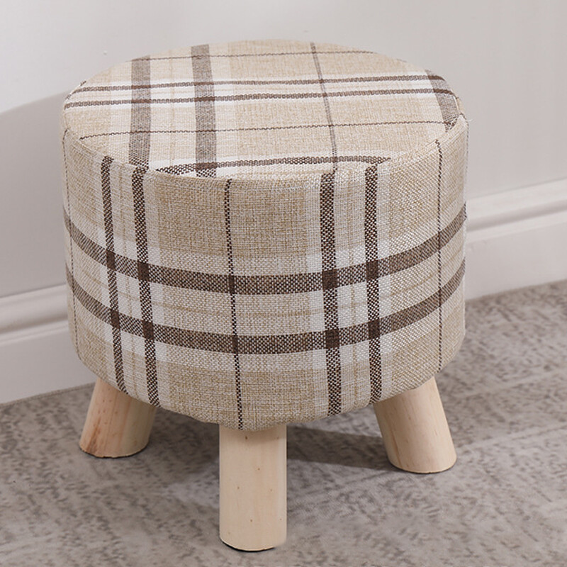 Small Wooden Footstool Footrest Pouffe Foot Stool Padded Ottoman Seat Bench B — image 6