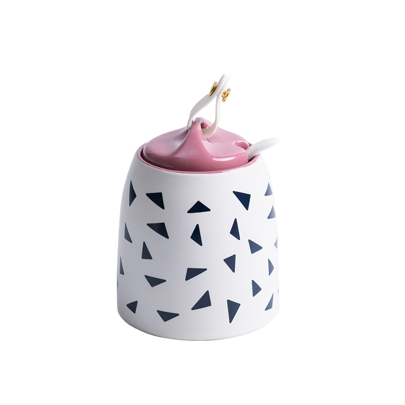 Flower Cup Design Ceramic Seasoning And Salt Box - Image 7
