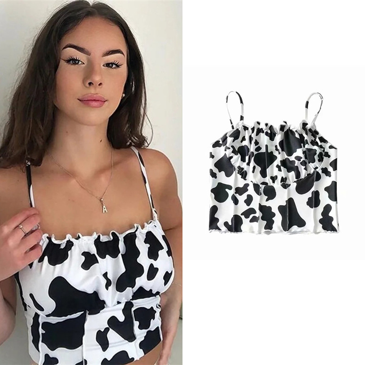 Title 2, Cute Cow Print Small Vest Women