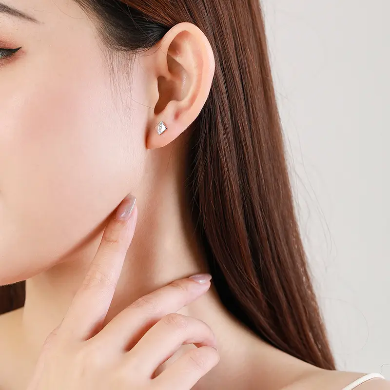 Mini Allergenic Earrings With Micro Diamonds