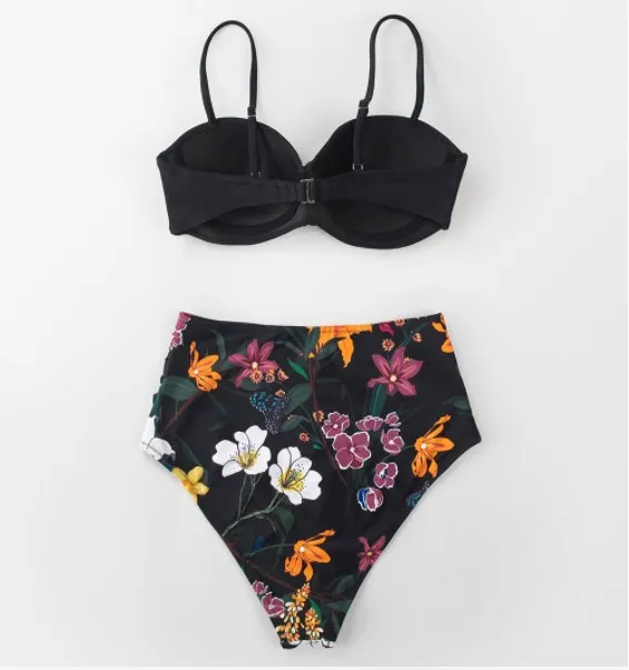 Ladies Heart Collar High Waist Two Piece Swimsuit B Xl - Shop at LoveMi