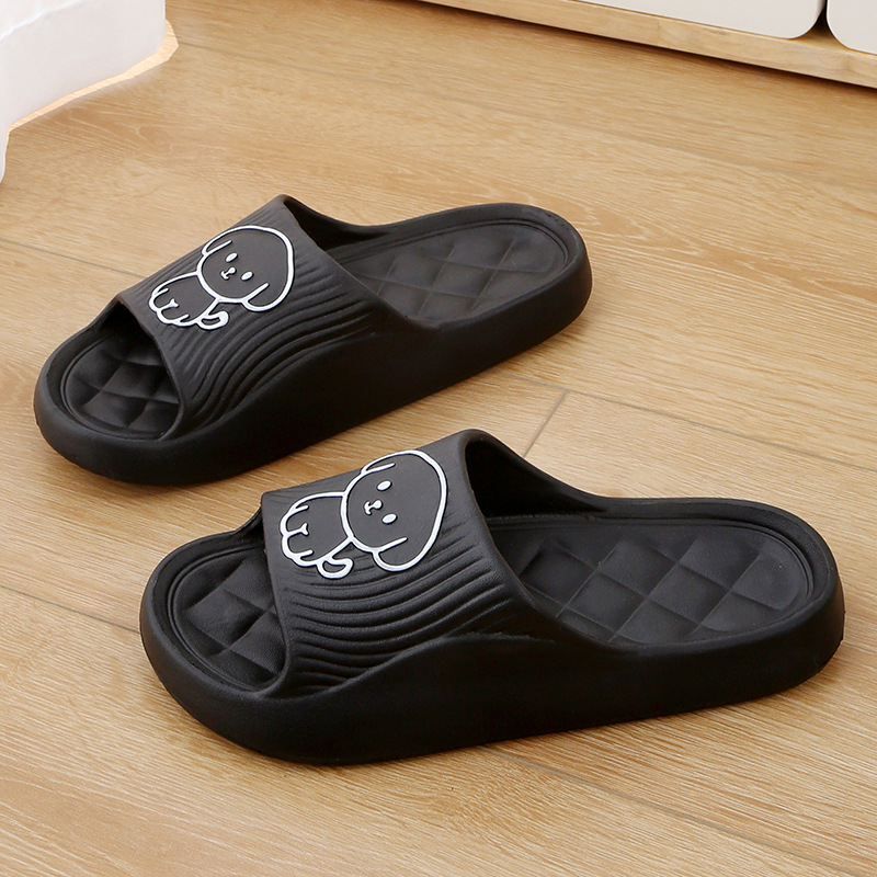 Cute Cartoon Dog Slippers Summer Solid Color Non-slip Rhombus Bathroom Slipper I - Picture 7 of 11
