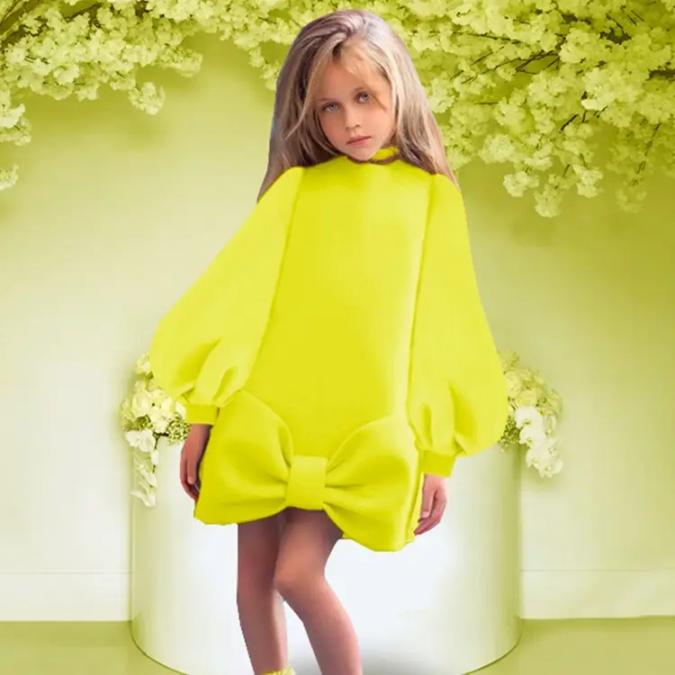 Girls' Dress Fashion Bubble Long Sleeve