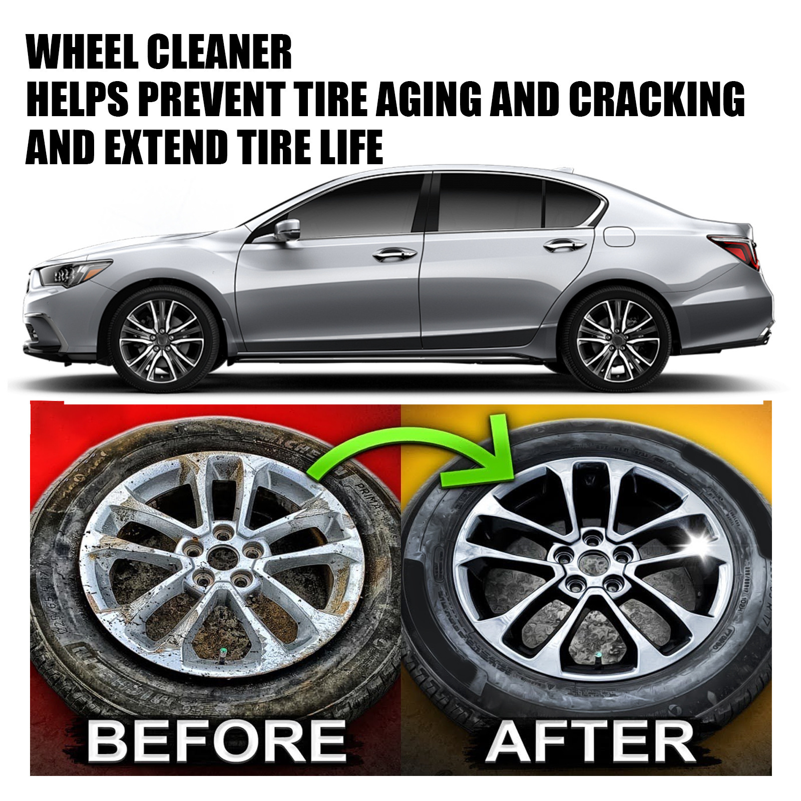Rayhong Car Wheel Cleaner, Car Tire Refinishing, Rust Removal, Polishing, And Stain Removal Cleaner 3