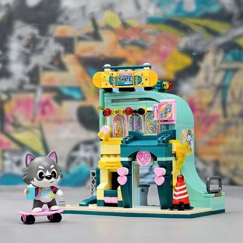 Streetscape Building Blocks City Store Building Ornaments Assembled Educational Toys
