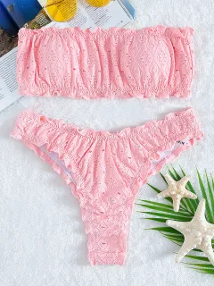 European And American Bikini New Sexy Split Swimsuit - Pink - View 1