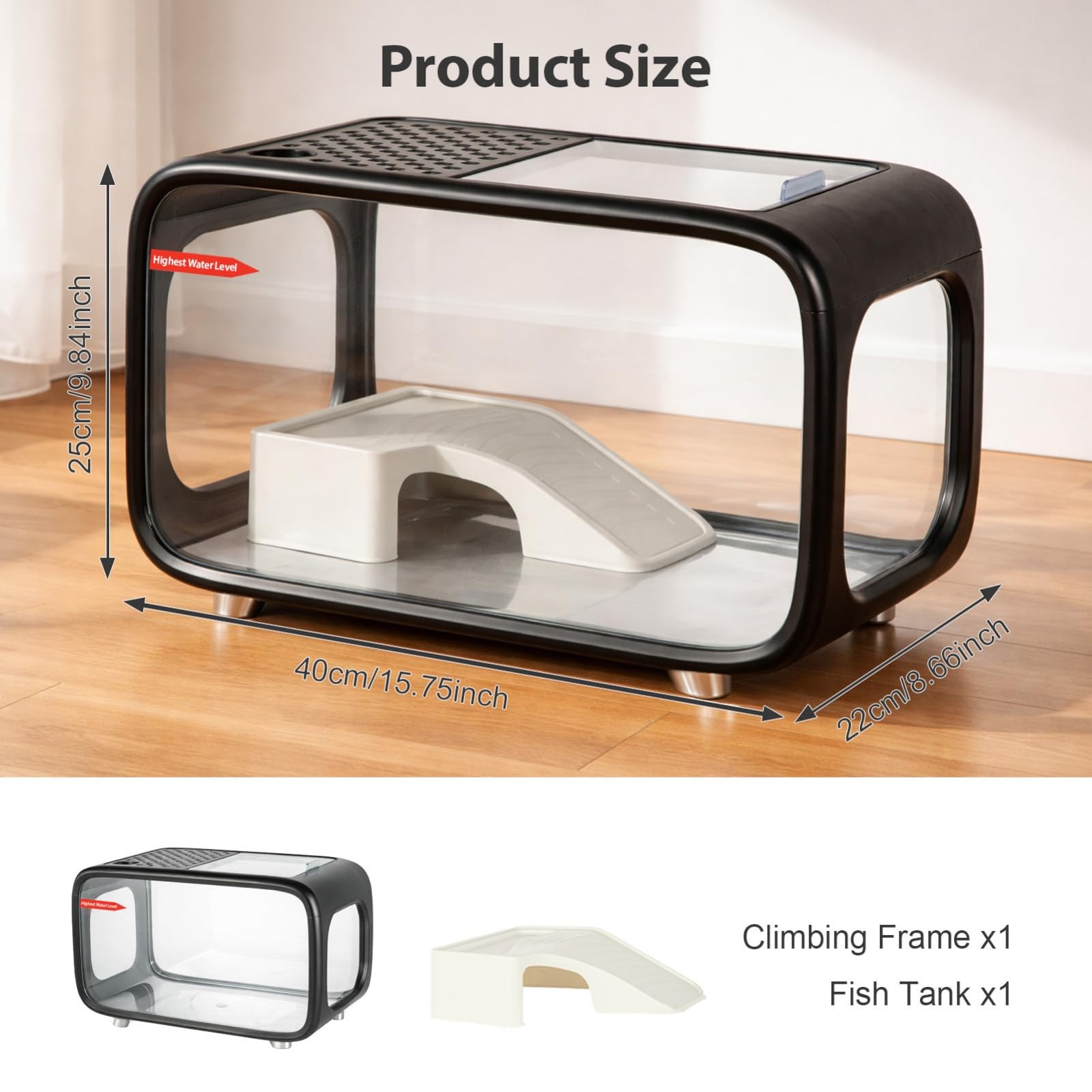 Compact Betta Fish Tank Kit Clear Desktop Aquarium With Ecological Cycle System 6