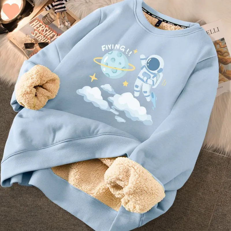 Fashion Thickened Printed Sweater For Women - Blue Cloud Star