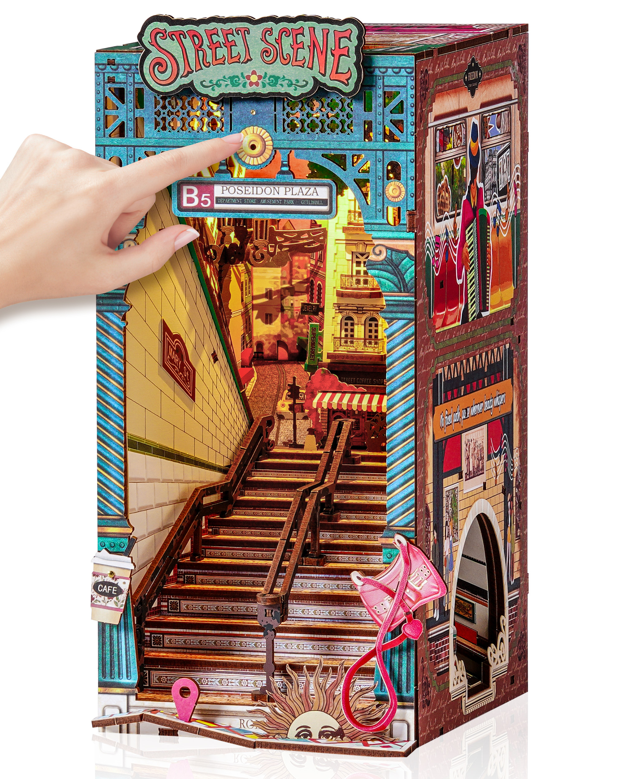 Rolife Urban Street Scene Bookend Set view 2