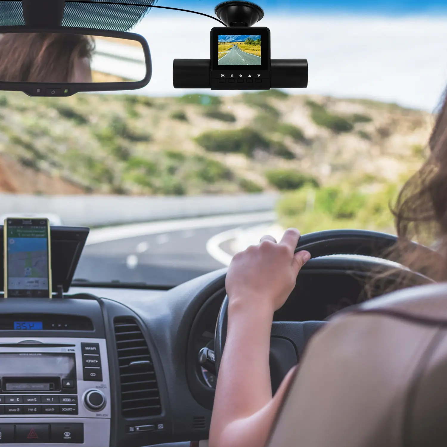1Pc 360 Degree View FHD 4 Channel Dash Cam 1080P Front 480P Rear Left Right Inside Dash Camera With IR Night Vision Loop Recording Motion Detection Free 32GB MM