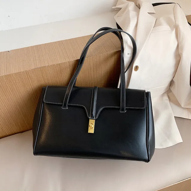 Large Capacity Fashion Simple Travel Bag Women's Single Shoulder Tote Black - Shop at LoveMi