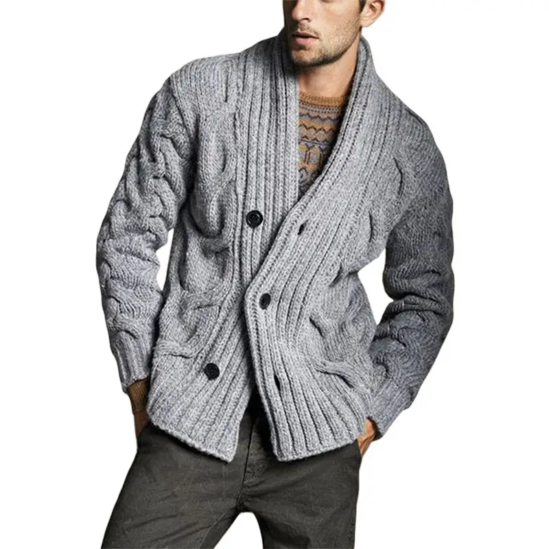 New Sweater Cardigan Solid Color Long Sleeve Knit Jacket