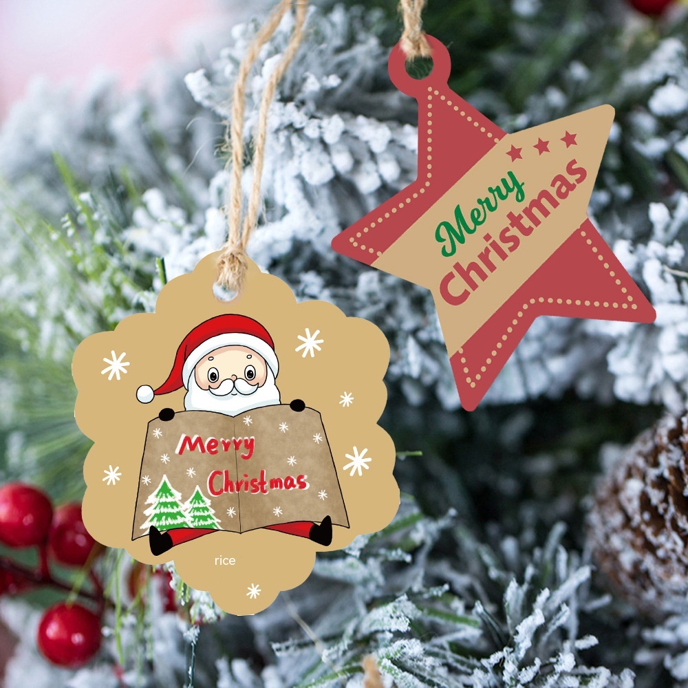 Christmas Tag Kraft Paper Christmas Gift Packaging Tag Santa Claus