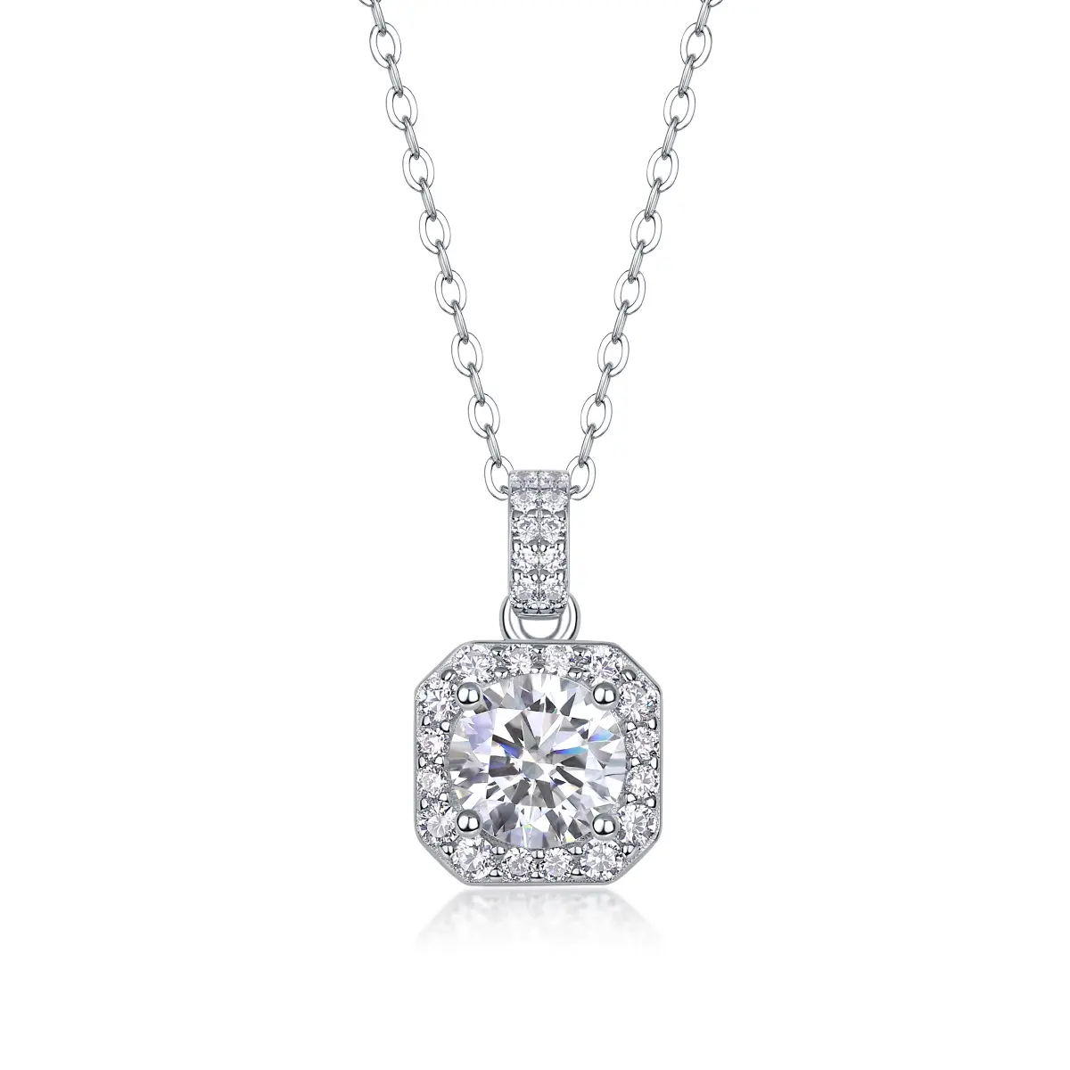 1Dawn Light - A Fashionable And Luxurious Diamond Jewelry Pendant Set With 1-carat Moissanite S925 Sterling Silver And Platinum Plating Prohibit Tk Sales