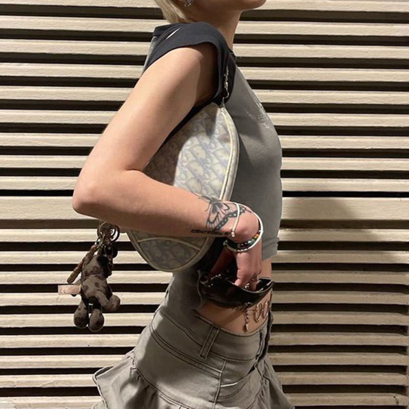 American Vintage Print Round Neck Short-sleeved T-shirt