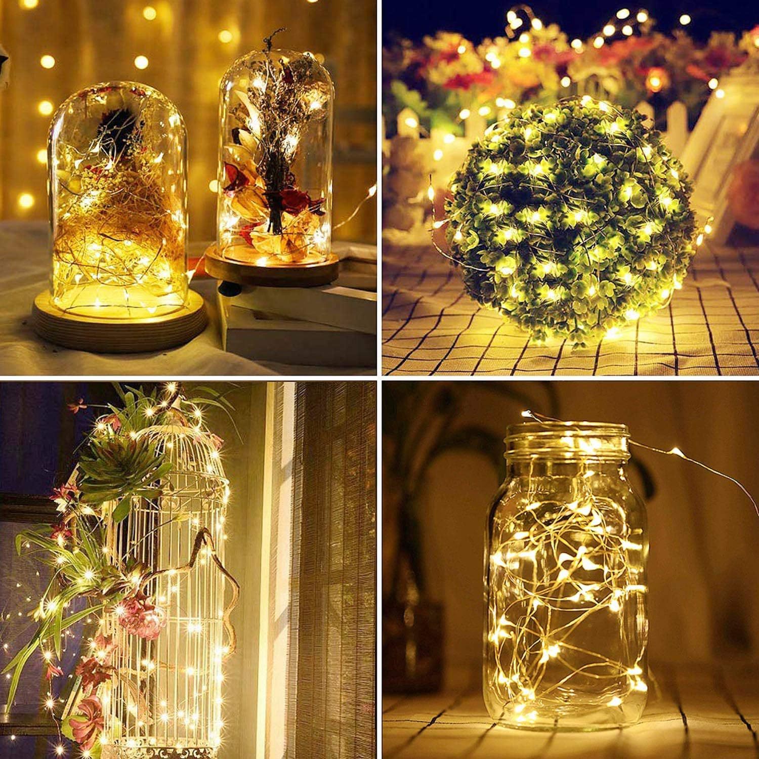Cross-border LED Solar Copper Wire Lights, Fairy Color Lights, Courtyard Decoration Atmosphere Lights, Outdoor Waterproof Copper Wire Lights, String Lights — foto 4