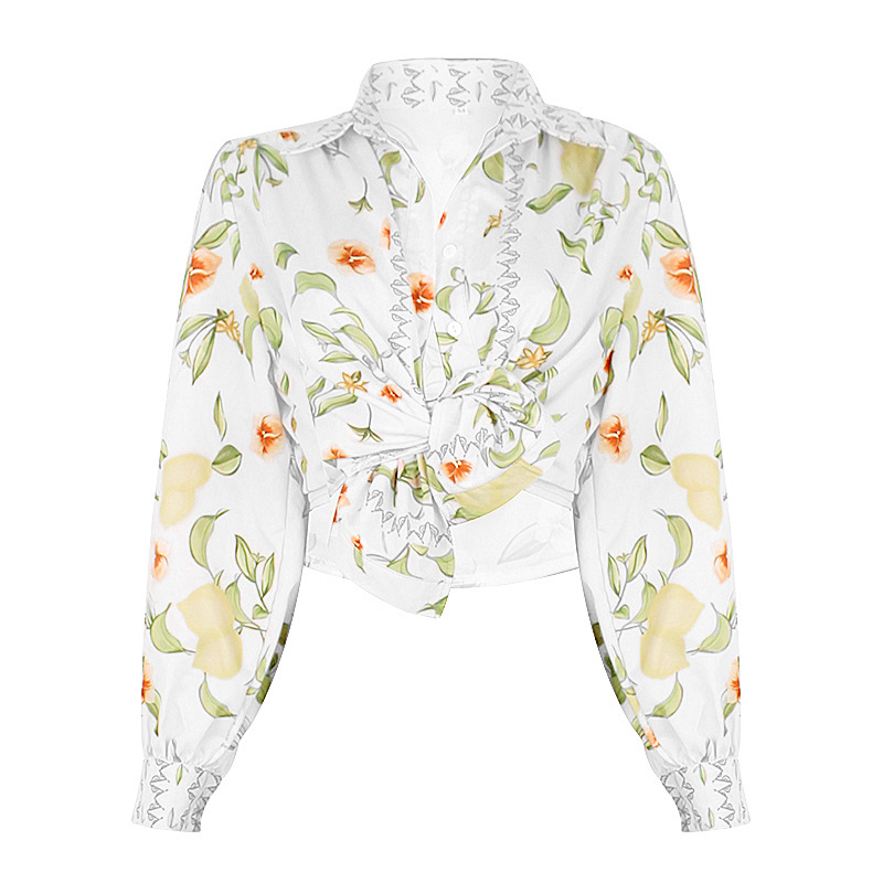 Title 4, Single-Breasted Resort Casual Versatile Floral ...