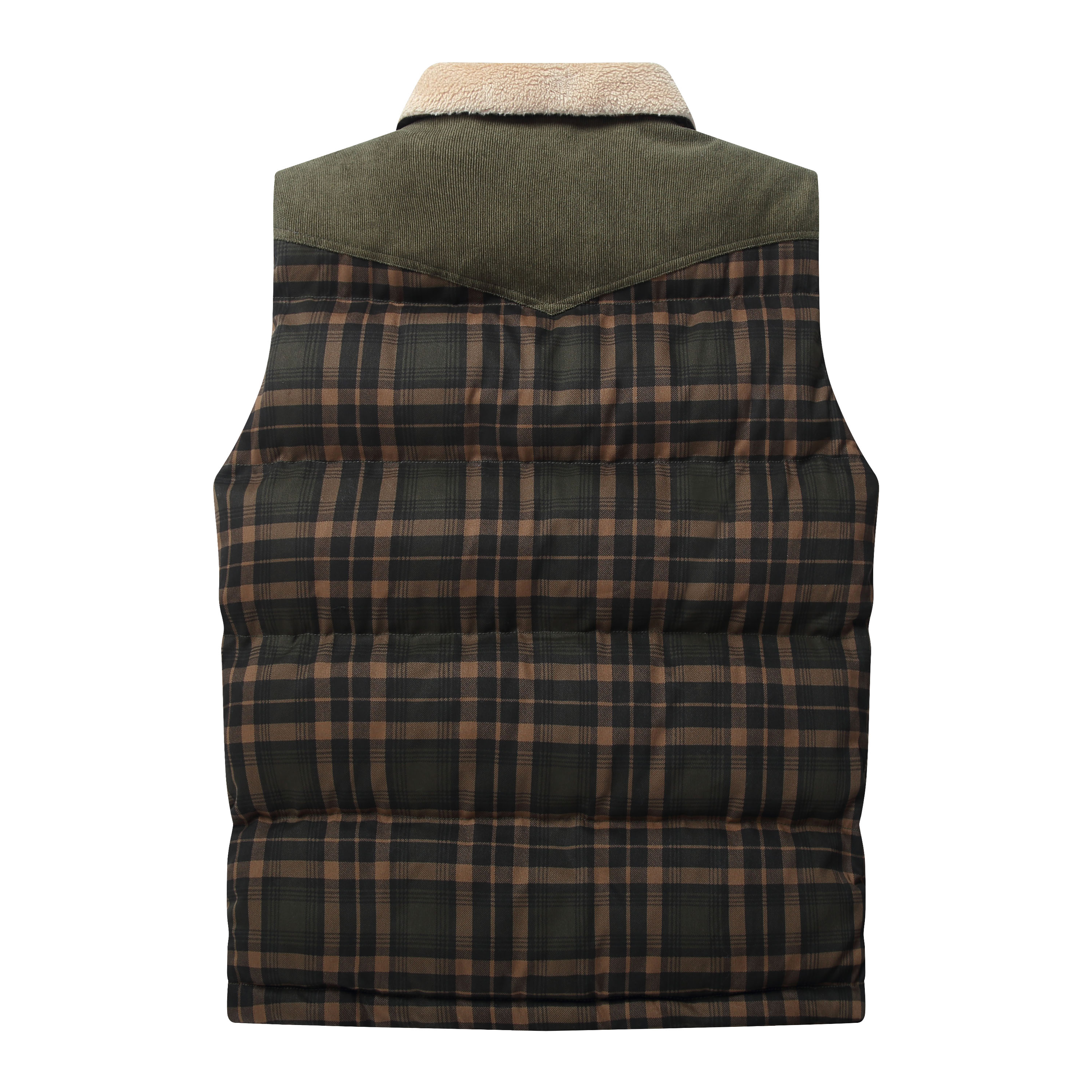 men-neck-collar-warm-plaid-vest