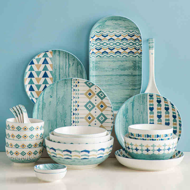 Title 5, Ceramic Dishes Set Household Nordic Style Table...