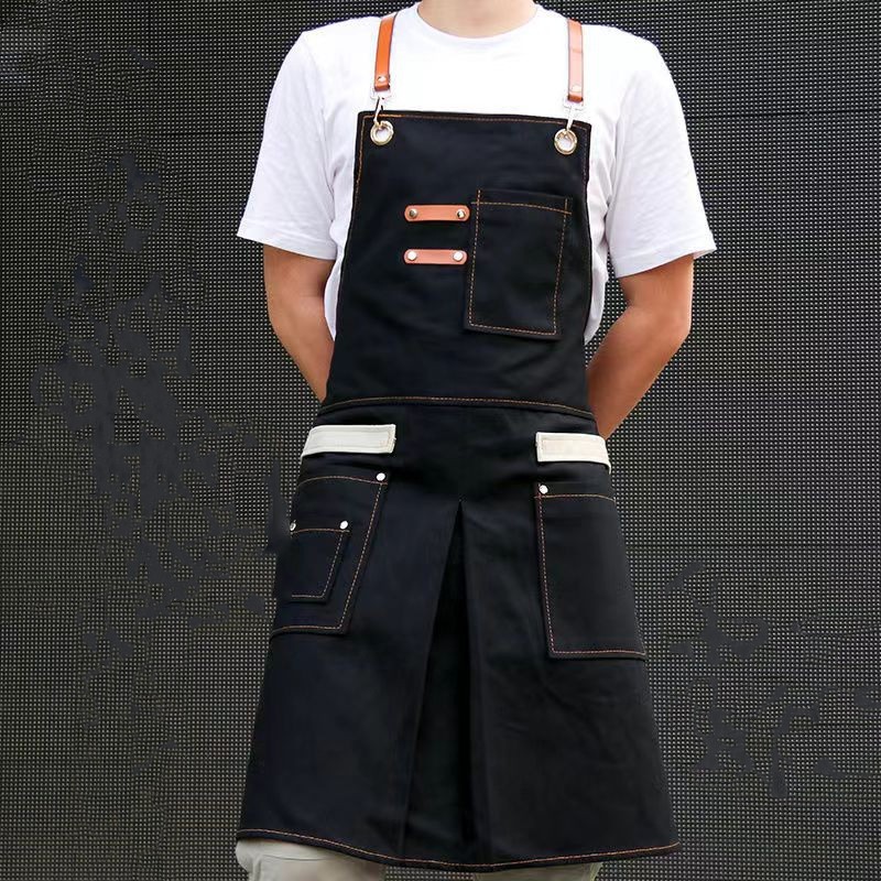 Title 7, Multi-pocket Canvas Jean Apron Barber Milk Tea ...