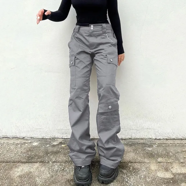 The New Multi pocket Work Jeans Are Grey And High Waisted Grey - Shop at LoveMi