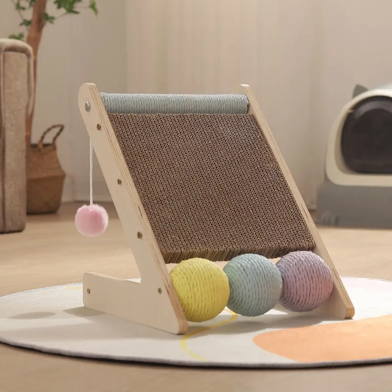 L-Shaped Wall-Mounted Corrugated Cat Scratcher