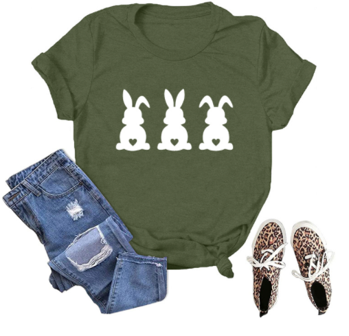 Title 1, Easter Rabbit Love Letter T-shirt Top Printed S...