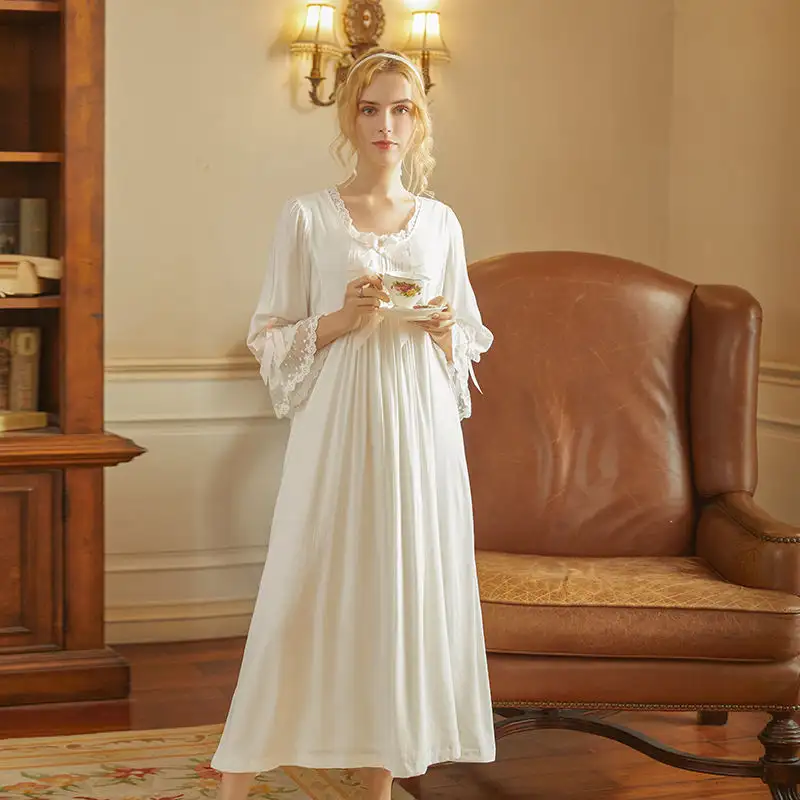 European And American Court Nightdress Summer New Lace Homewear