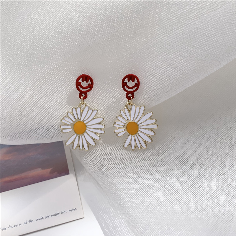 Title 5, Little Chrysanthemum Smiling Face Flower Earrin...