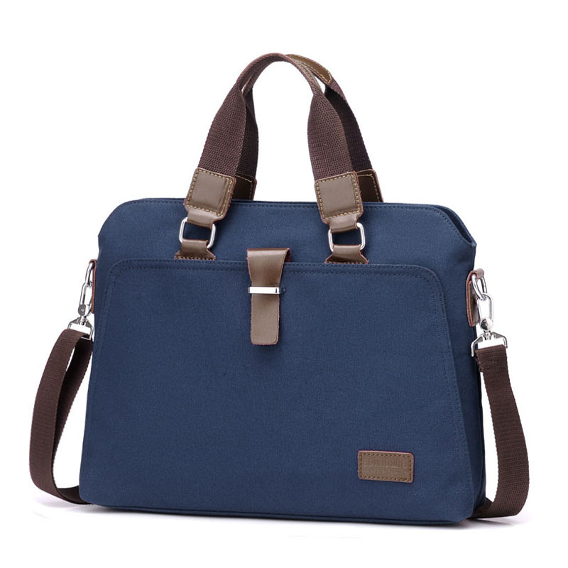 Men's Business Casual Oxford Cloth Handheld One Shoulder Canvas Briefcase — foto 12