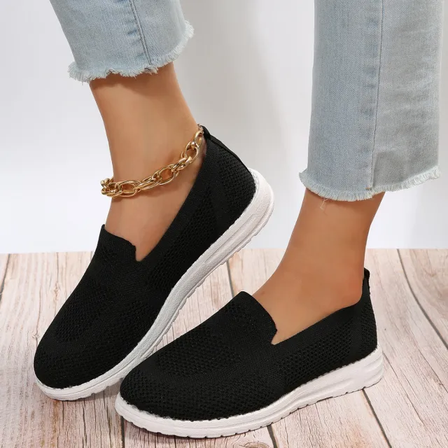 Women's Mesh Shoes Breathable Slip On Lazy Shoes Loafers Black - Shop at LoveMi
