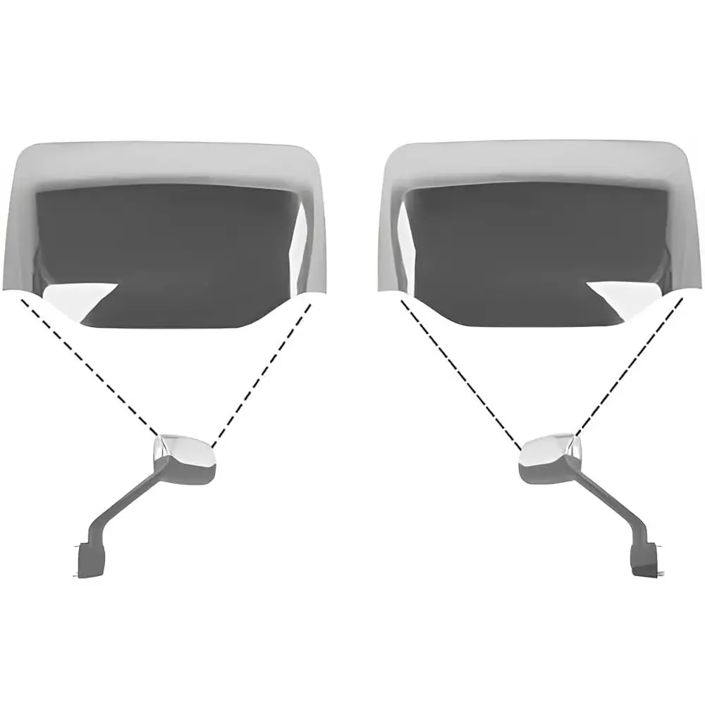 A Pair Of Chrome Hood Mirror Covers Fit For Kenworth & Peterbilt