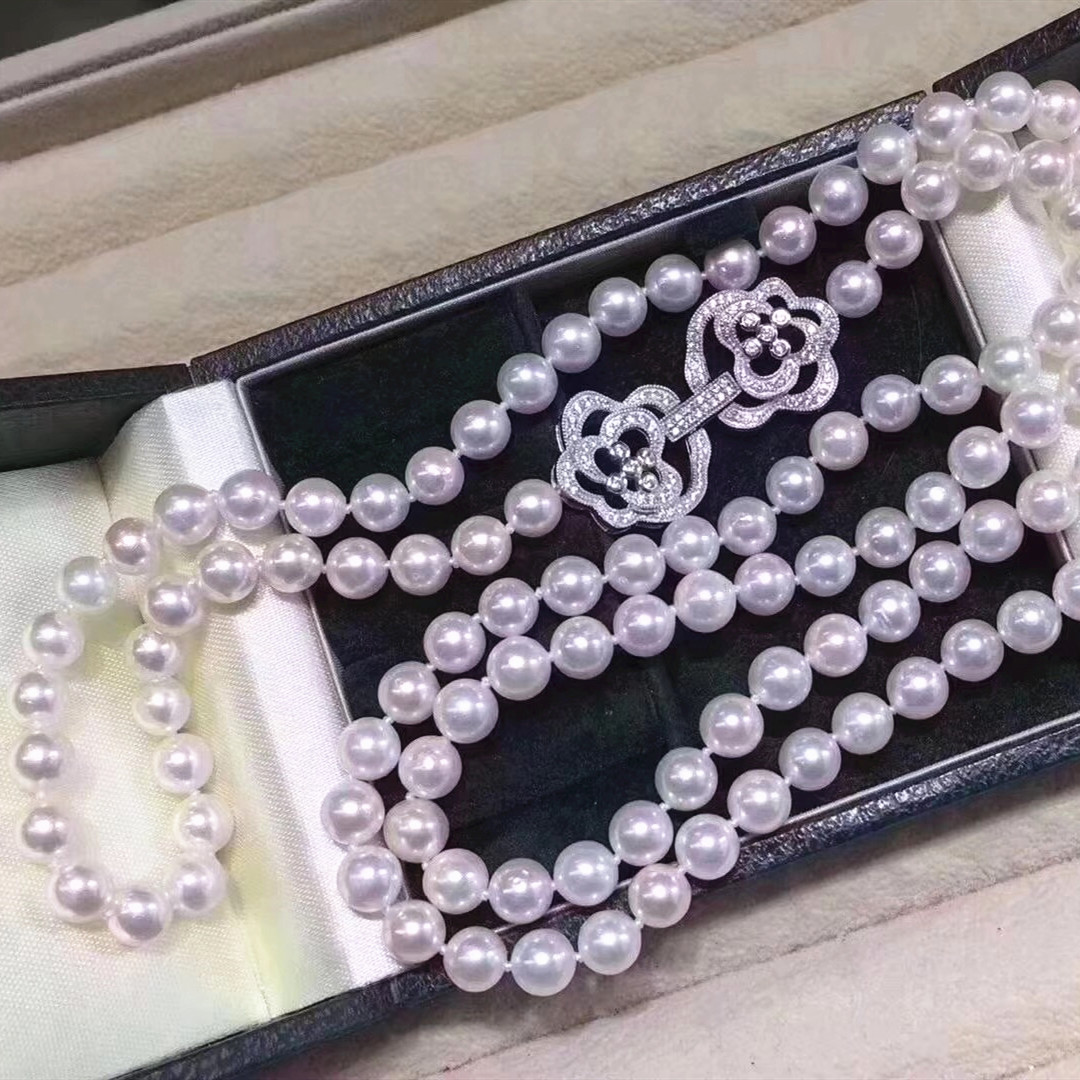 Korean Version Of The Rose Large Pearl Jade Necklace