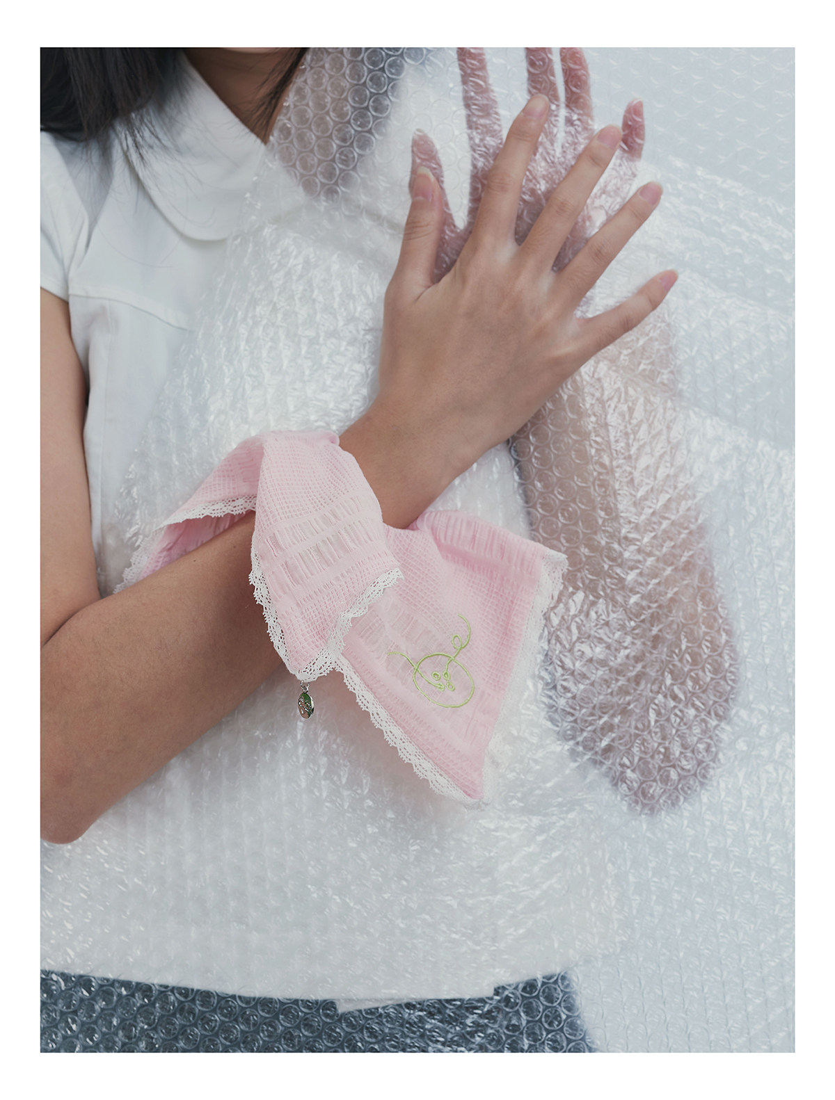 Bubble Headband Lace Four Corner Headband Original Versatile High-end Hair Accessory Square Large Intestine Headband — foto 12