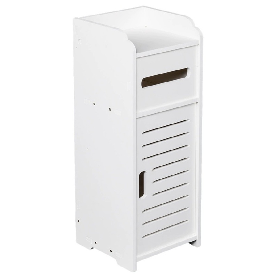White Bathroom Bedroom Cabinet Drawer Shelf Cupboard Storage Free Standing Floor — image 8