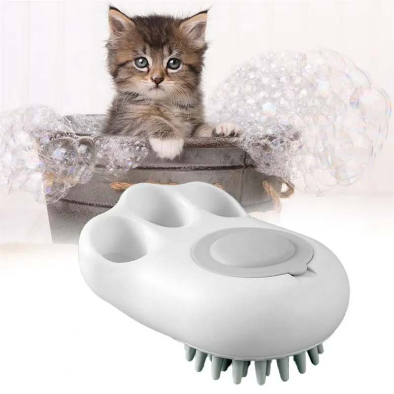 Durable Cat Paw Bath Brush Fine Foaming Labor-saving Cartoon Shape Pet Dog Cat Pet Hair Grooming Brush Reusable Dog Hair Comb Pet Products – image 3