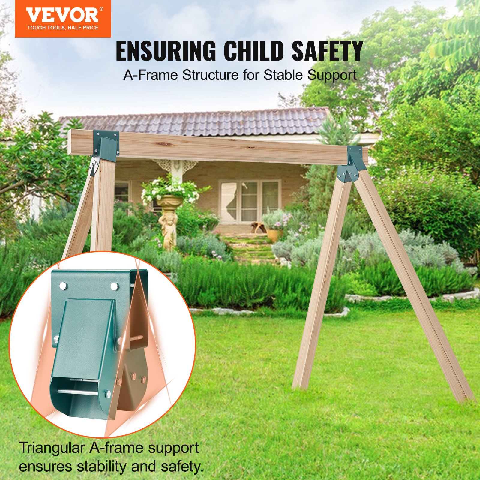 A-Frame Middle Swing Set Brackets, Heavy Duty Carbon Steel Swing Set Hardware With Mounting Hardware, DIY… image 10