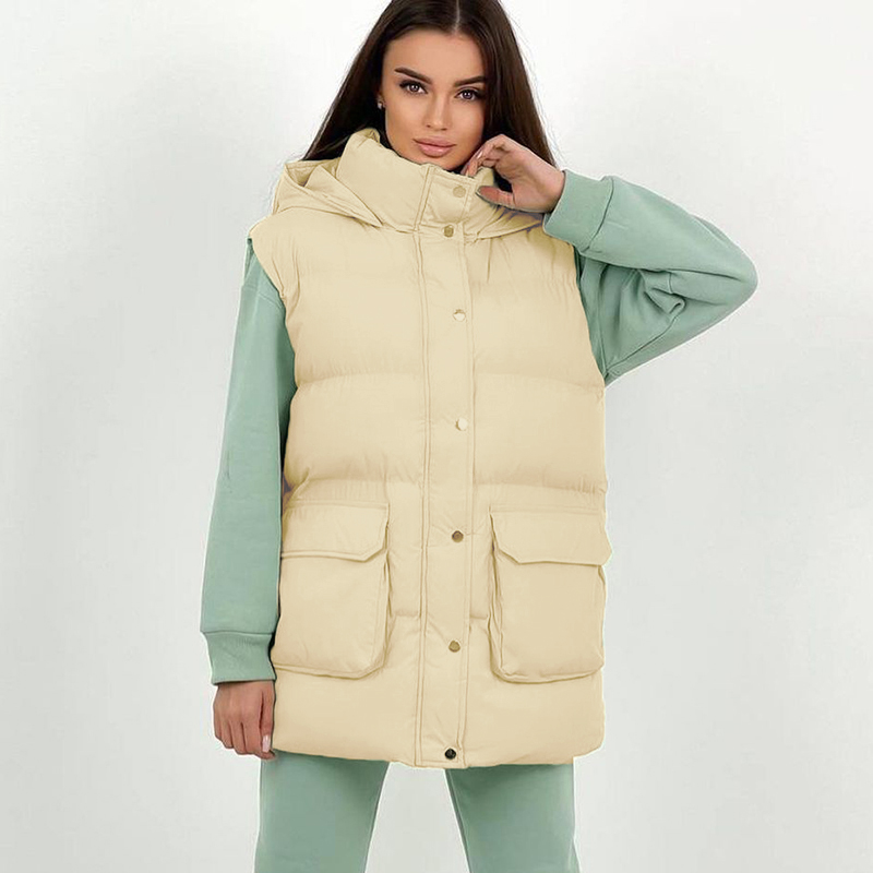 New Style Casual Sleeveless Jacket With Stand-up Collar