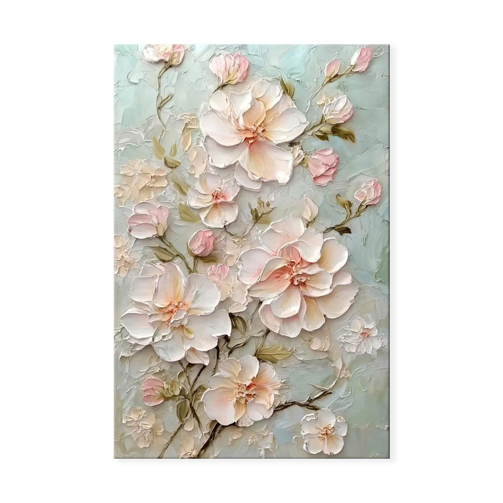 Colorful Handmade Flower Artwork Modern Spring Flowers Thick Oil Painting New Design Wall Art For Living Room Decor As Gift Without Inner Frame - Shop at LoveMi