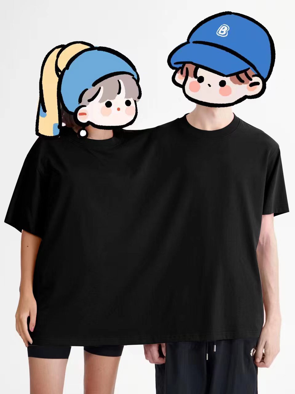 One-piece Double Couple T-shirt Fit Short Sleeve Homewear