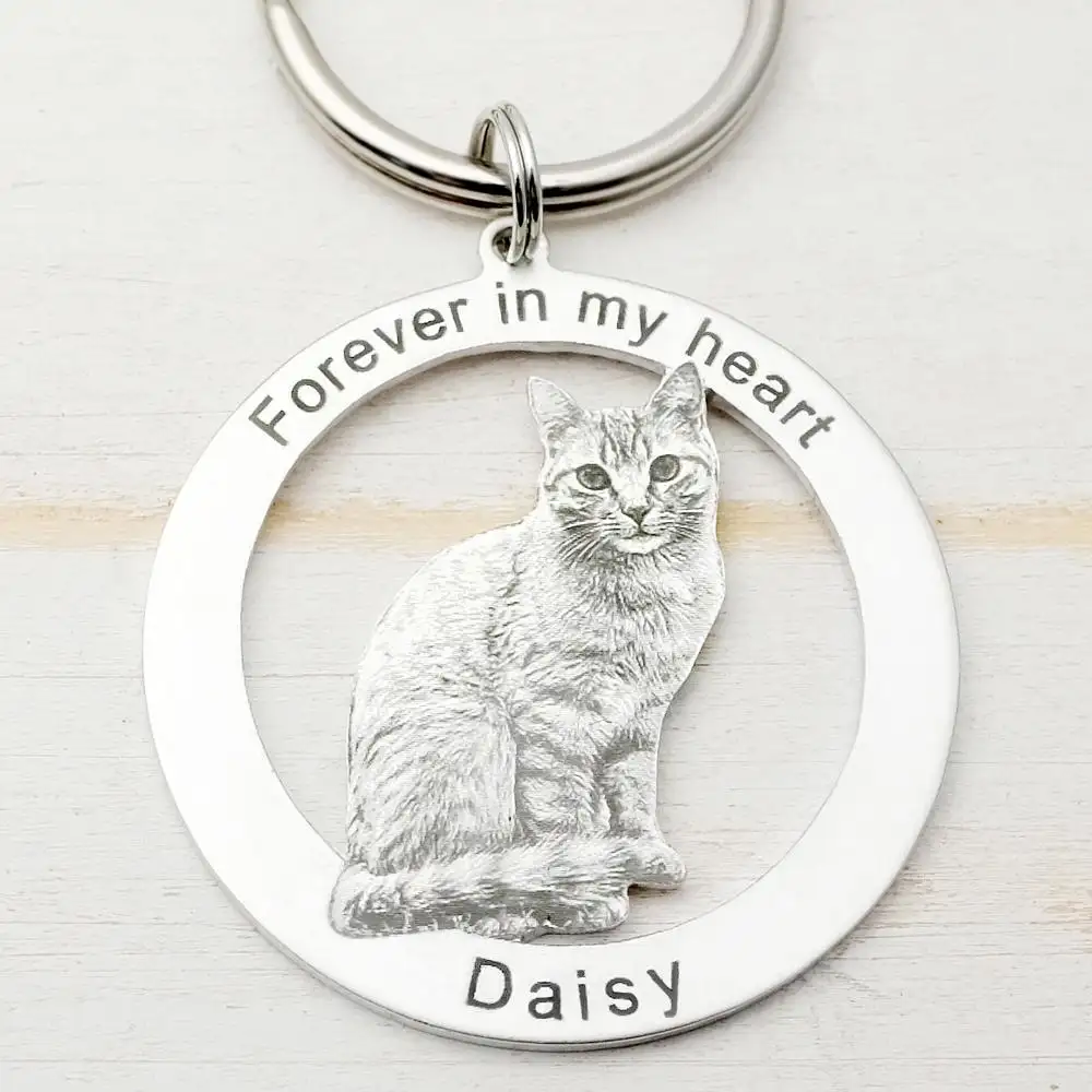 Custom Keychain Picture Keyring Dog Photo Pet Memo