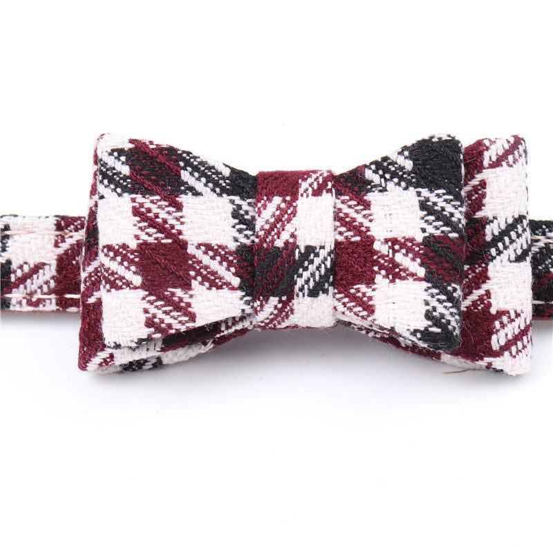 Bow collar wine red