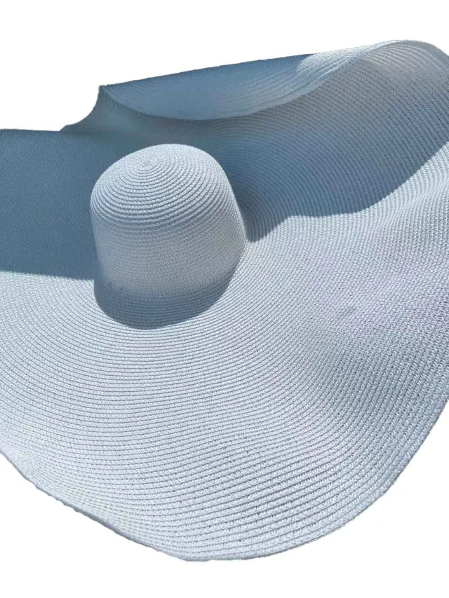 Foldable Beach Straw Oversized Sun Hat White - Shop at LoveMi