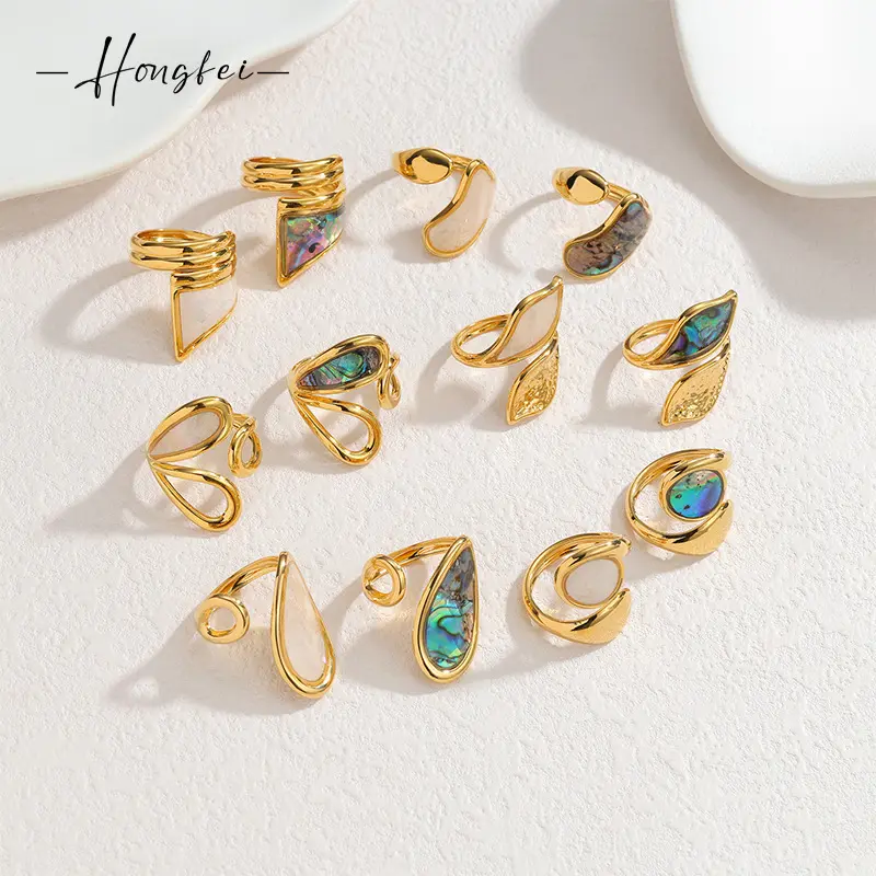 Gold Tone Stainless Steel Abalone Shell Irregular
