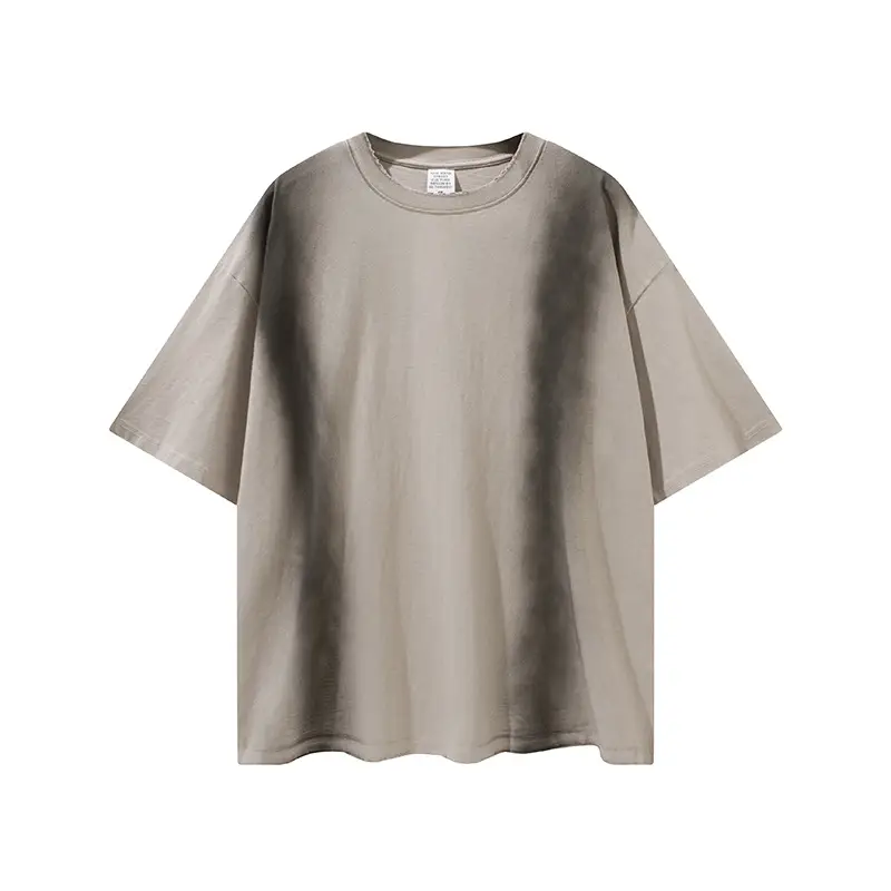 Spray Dyed Edging Loose Short Sleeves