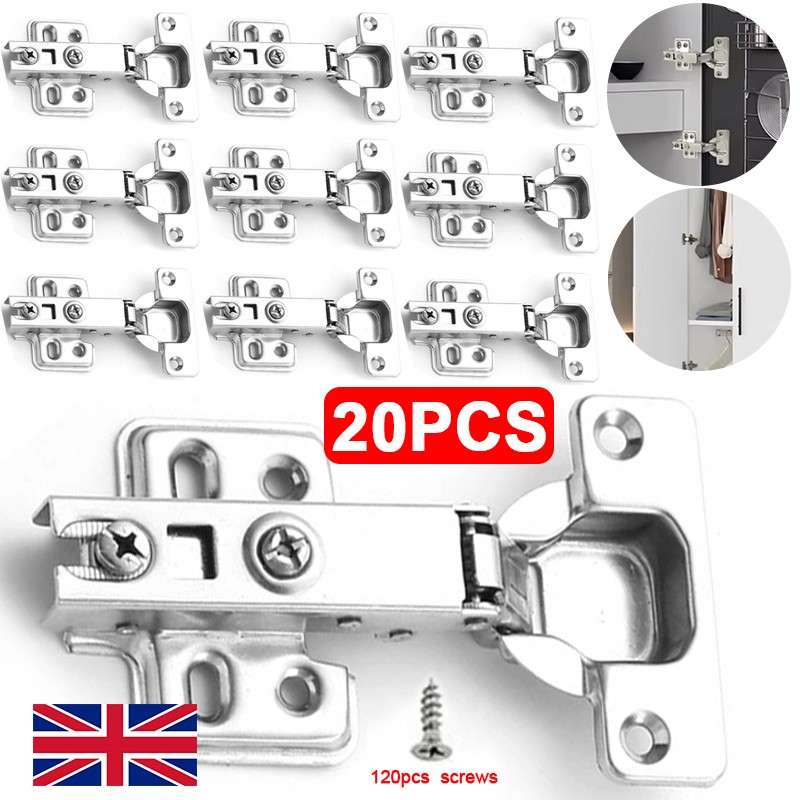 20x Soft Close Kitchen Cupboard Cabinet Door Hinges Slow Shut Full Overlay 35mm — image 8